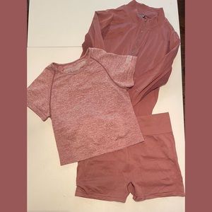 Victoria’s Secret Pink Seamless Activewear- L top and jacket, XL bottoms